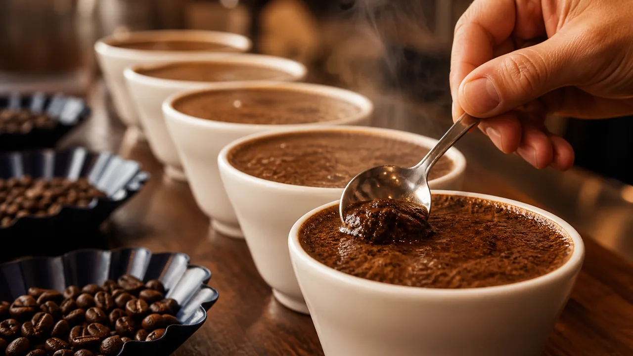 スプーンでクラストを割る「ブレイク」の瞬間